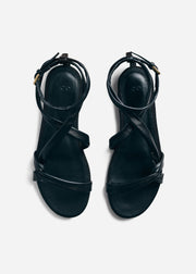 Asymmetric Leather Sandal in Black - CO Collections